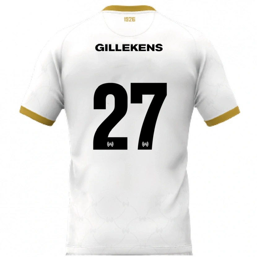 Danxen Criança Camisola Jordy Gillekens #27 Branco Dourado Alternativa 2025/26 Camisa Brasil