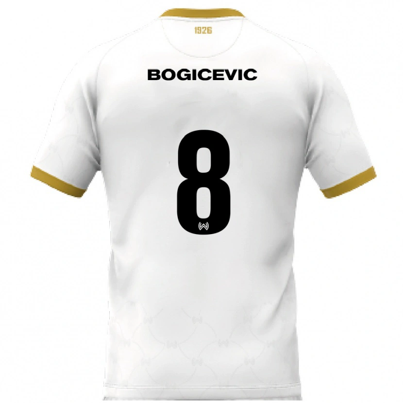 Danxen Criança Camisola Donny Bogicevic #8 Branco Dourado Alternativa 2025/26 Camisa Brasil