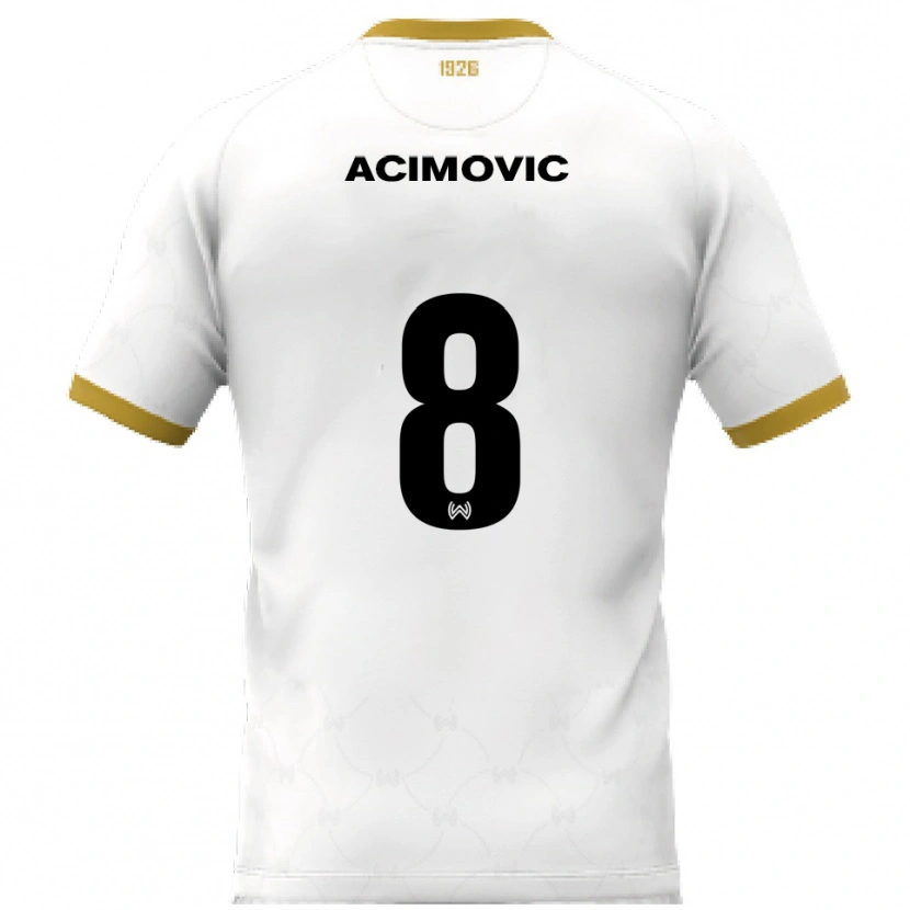 Danxen Criança Camisola Andrija Acimovic #8 Branco Dourado Alternativa 2025/26 Camisa Brasil