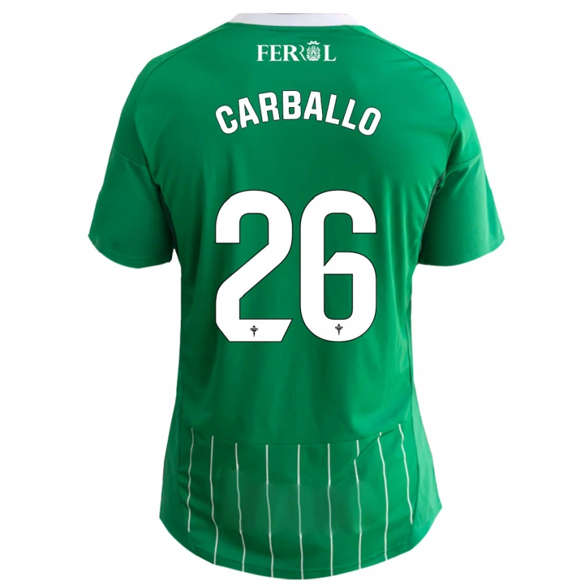 Danxen Homem Camisola David Carballo #26 Verde Branco Principal 2025/26 Camisa Brasil
