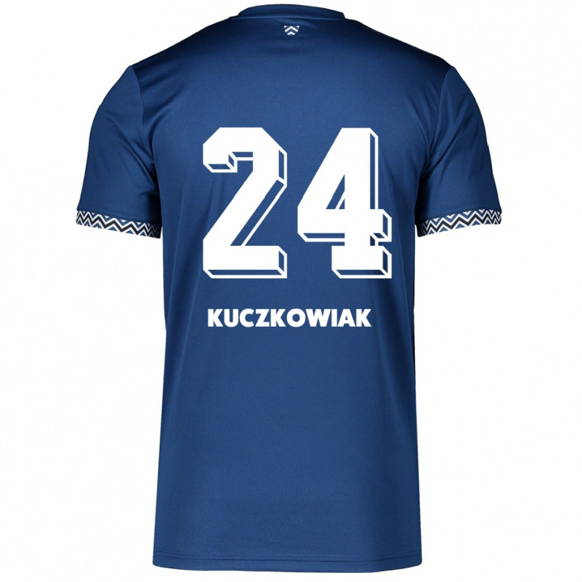 Danxen Homem Camisola Mateusz Kuczkowiak #24 Azul Marinho Branco Principal 2025/26 Camisa Brasil