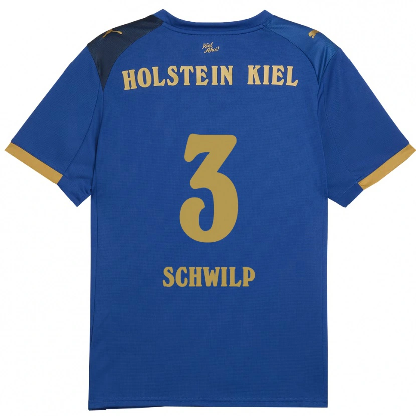 Danxen Homem Camisola Bent Schwilp #3 Azul Dourado Principal 2025/26 Camisa Brasil