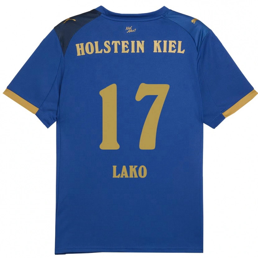 Danxen Homem Camisola Arjela Lako #17 Azul Dourado Principal 2025/26 Camisa Brasil
