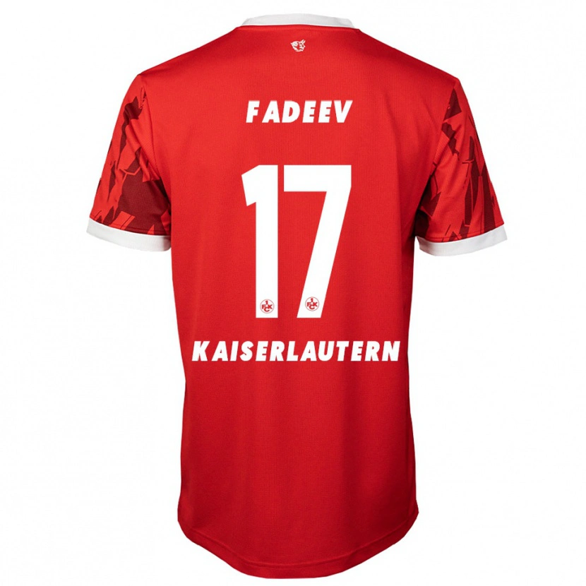 Danxen Homem Camisola Vladislav Fadeev #17 Vermelho Branco Principal 2025/26 Camisa Brasil