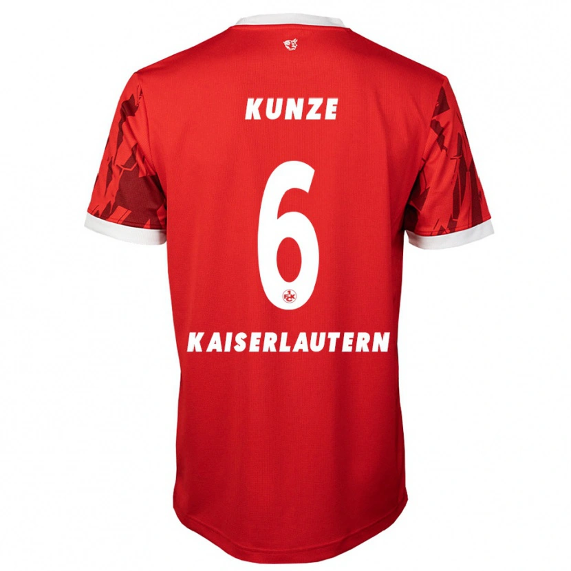 Danxen Homem Camisola Fabian Kunze #6 Vermelho Branco Principal 2025/26 Camisa Brasil