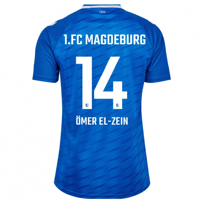Danxen Homem Camisola Abu-Bekir Ömer El-Zein #14 Azul Branco Principal 2025/26 Camisa Brasil
