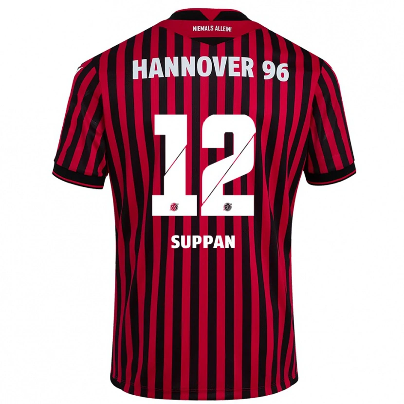Danxen Homem Camisola Jannik Suppan #12 Vermelho Preto Principal 2025/26 Camisa Brasil