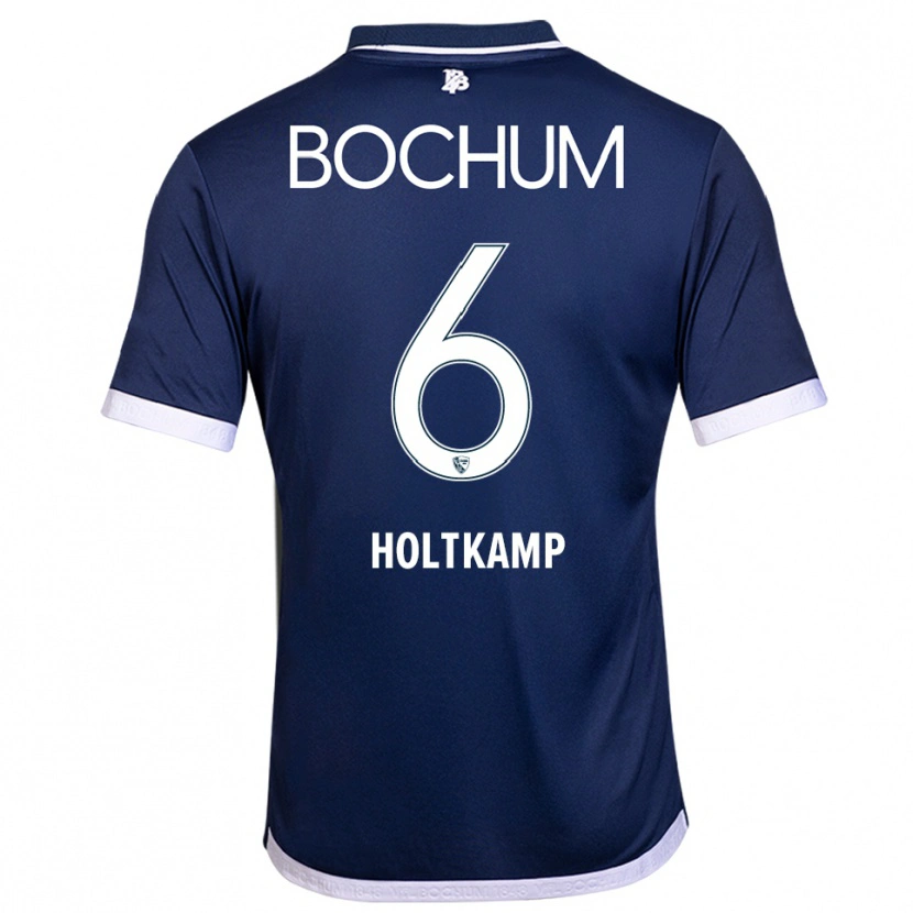 Danxen Homem Camisola Lars Holtkamp #6 Azul Marinho Branco Principal 2025/26 Camisa Brasil