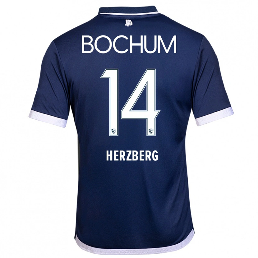 Danxen Homem Camisola Janek Herzberg #14 Azul Marinho Branco Principal 2025/26 Camisa Brasil