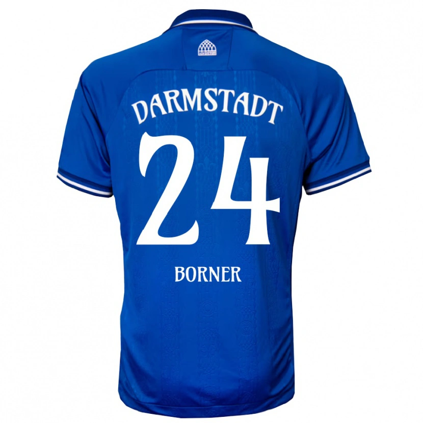 Danxen Homem Camisola Benedikt Börner #24 Azul Branco Principal 2025/26 Camisa Brasil