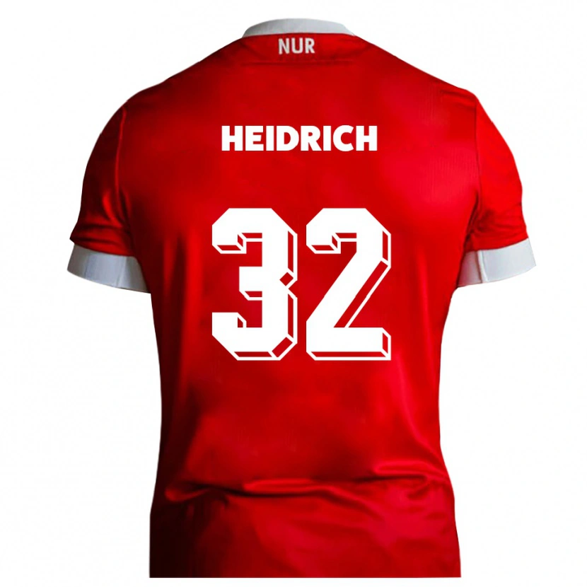 Danxen Homem Camisola Finn Heidrich #32 Vermelho Branco Principal 2025/26 Camisa Brasil