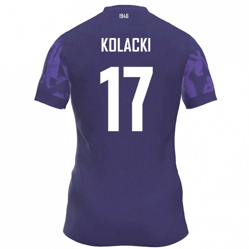 Danxen Homem Camisola Dawid Kolacki #17 Roxo Branco Principal 2025/26 Camisa Brasil