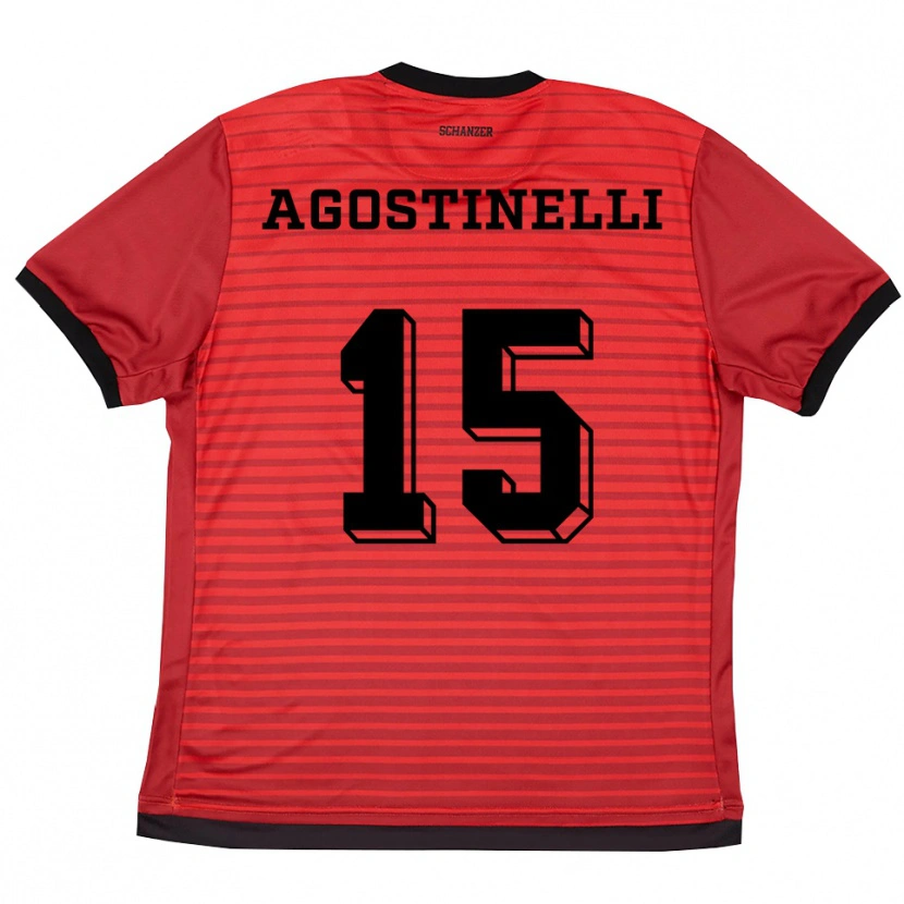 Danxen Homem Camisola Massimo Agostinelli #15 Vermelho Preto Principal 2025/26 Camisa Brasil