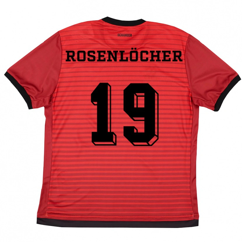 Danxen Homem Camisola Linus Rosenlöcher #19 Vermelho Preto Principal 2025/26 Camisa Brasil