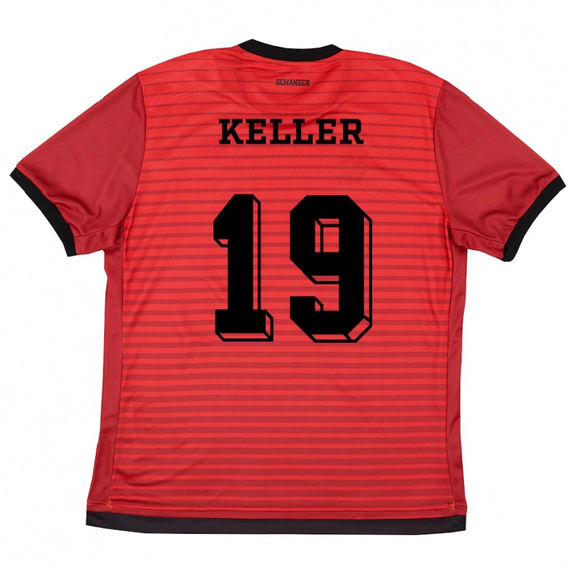 Danxen Homem Camisola Tom Keller #19 Vermelho Preto Principal 2025/26 Camisa Brasil