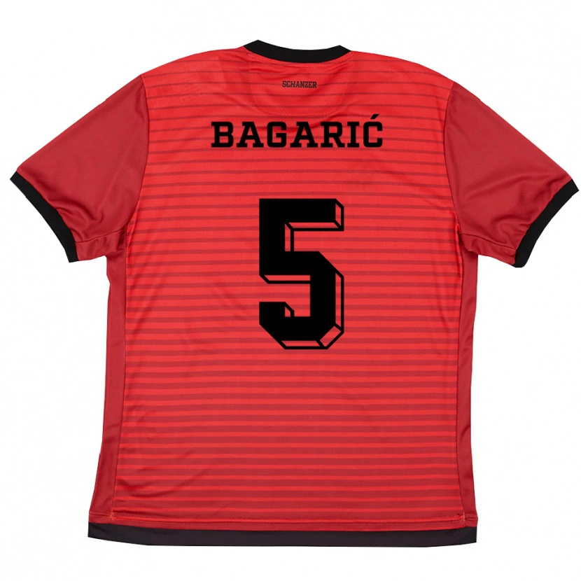 Danxen Homem Camisola Tomislav Bagarić #5 Vermelho Preto Principal 2025/26 Camisa Brasil