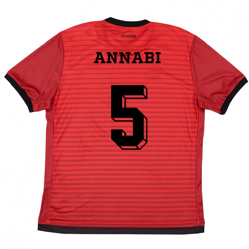 Danxen Homem Camisola Ilias Annabi #5 Vermelho Preto Principal 2025/26 Camisa Brasil