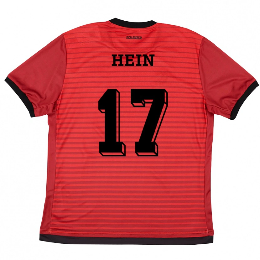 Danxen Homem Camisola Leonie Hein #17 Vermelho Preto Principal 2025/26 Camisa Brasil