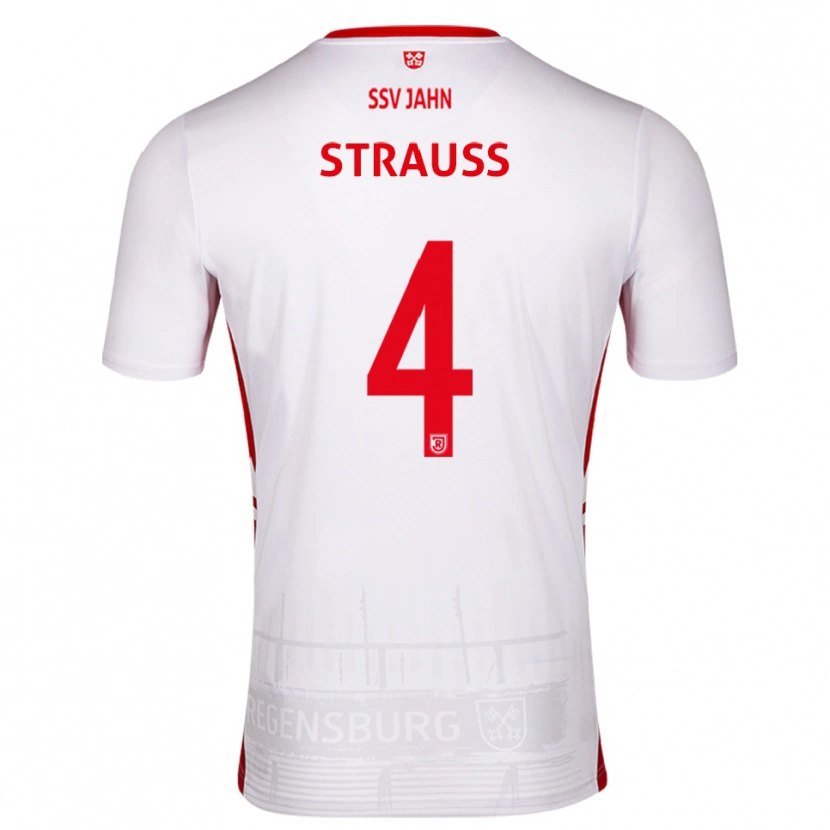 Danxen Homem Camisola Felix Strauss #4 Branco Vermelho Principal 2025/26 Camisa Brasil