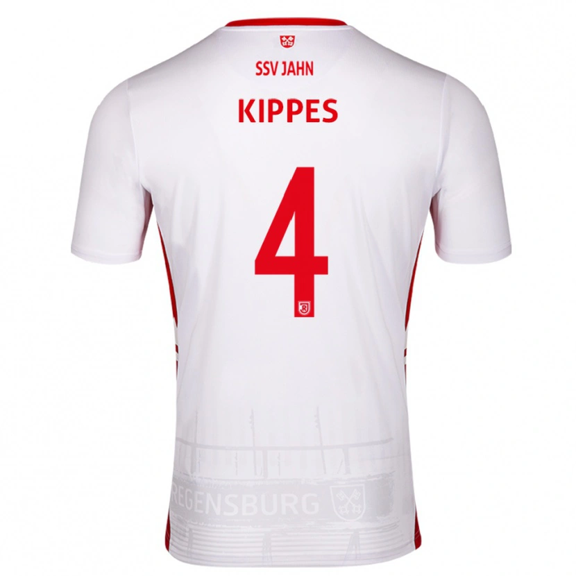 Danxen Homem Camisola Ben Kippes #4 Branco Vermelho Principal 2025/26 Camisa Brasil