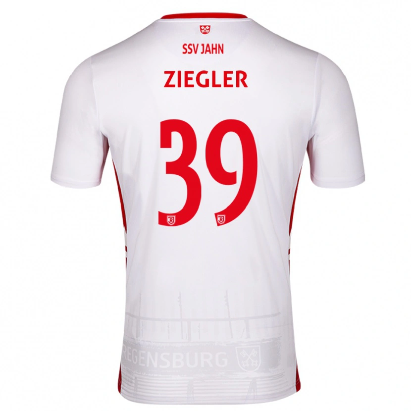 Danxen Homem Camisola Fabian Ziegler #39 Branco Vermelho Principal 2025/26 Camisa Brasil