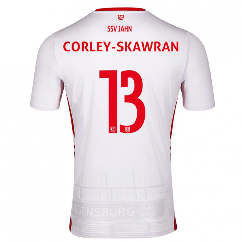 Danxen Homem Camisola Dorian Corley-Skawran #13 Branco Vermelho Principal 2025/26 Camisa Brasil