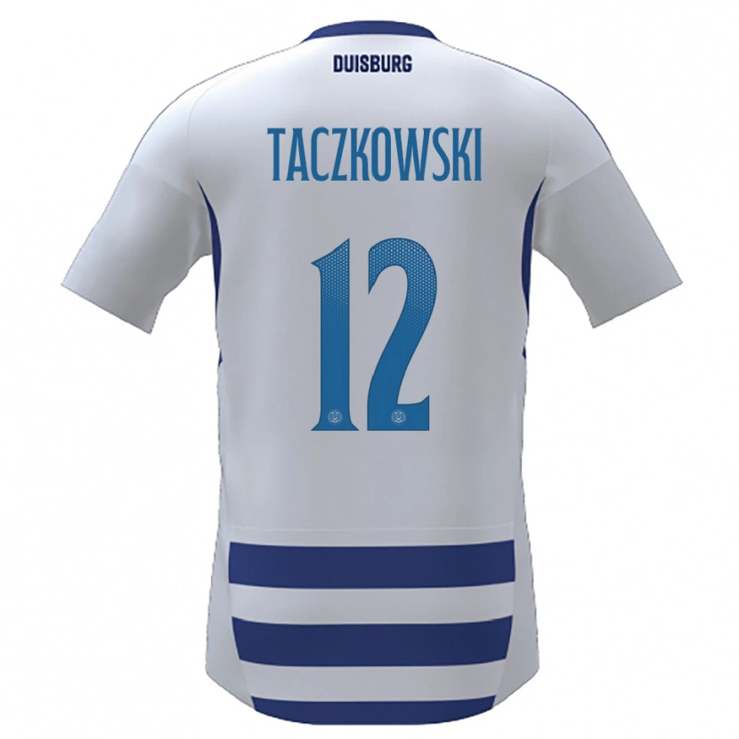 Danxen Homem Camisola Simon Taczkowski #12 Branco Azul Principal 2025/26 Camisa Brasil