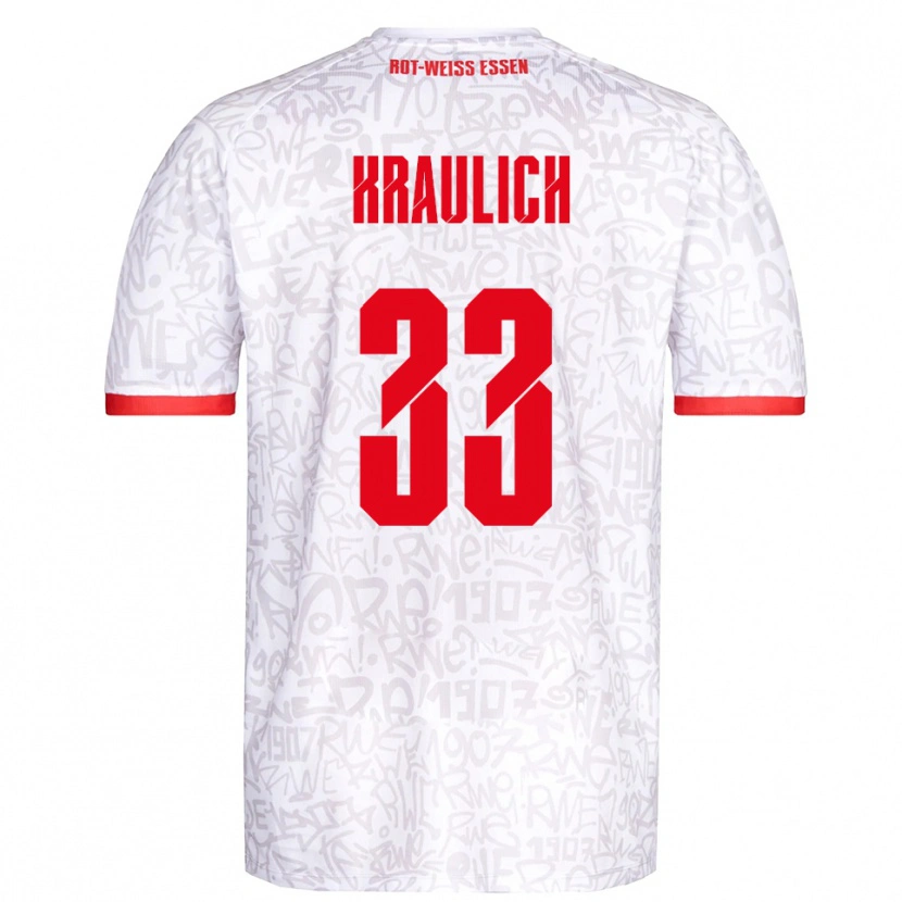 Danxen Homem Camisola Tobias Kraulich #33 Branco Vermelho Principal 2025/26 Camisa Brasil