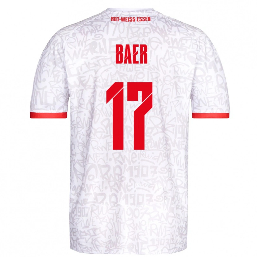 Danxen Homem Camisola Luca Baer #17 Branco Vermelho Principal 2025/26 Camisa Brasil