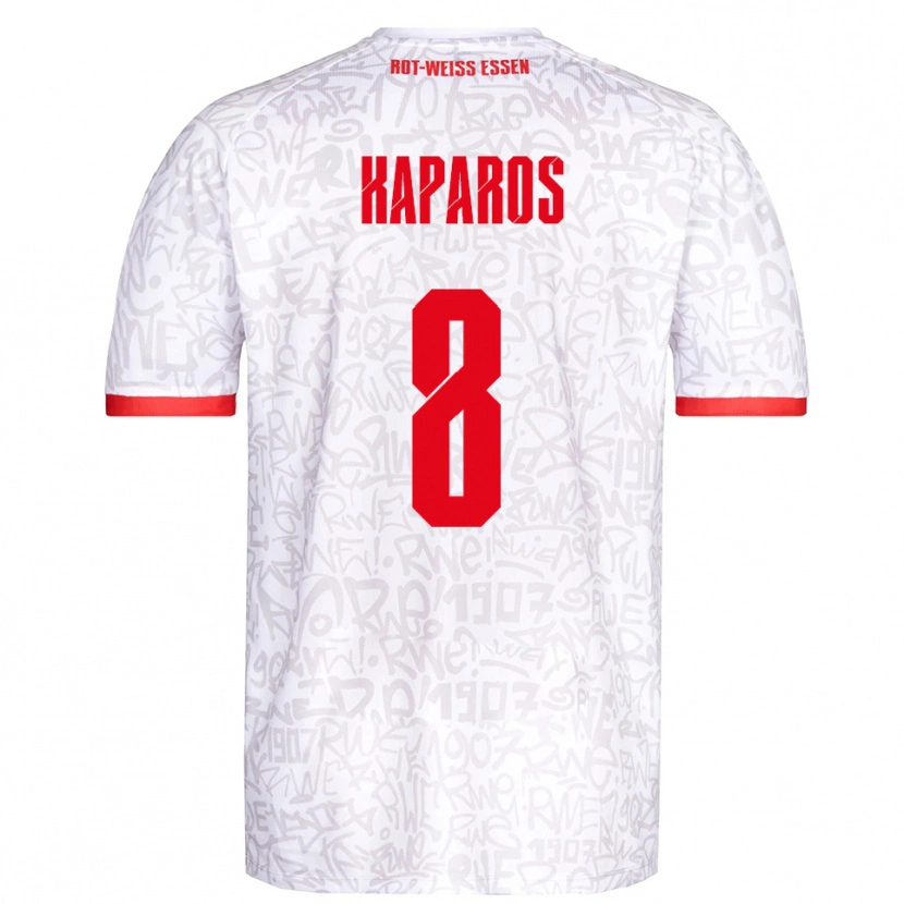 Danxen Homem Camisola Jimmy Kaparos #8 Branco Vermelho Principal 2025/26 Camisa Brasil
