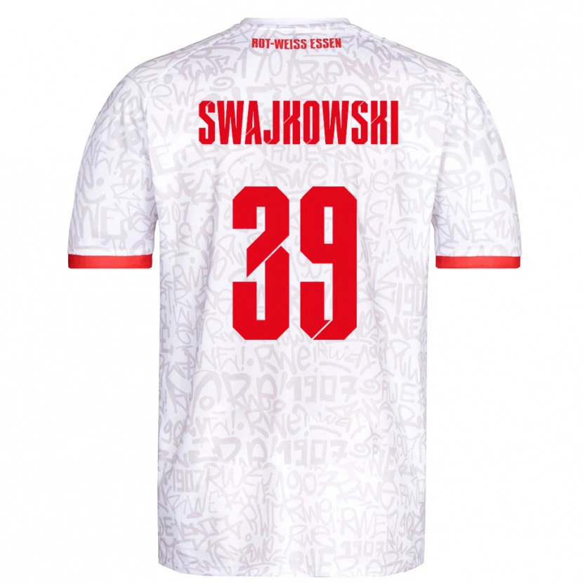 Danxen Homem Camisola Gianluca Swajkowski #39 Branco Vermelho Principal 2025/26 Camisa Brasil