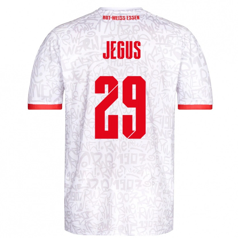 Danxen Homem Camisola Leonard Jegus #29 Branco Vermelho Principal 2025/26 Camisa Brasil