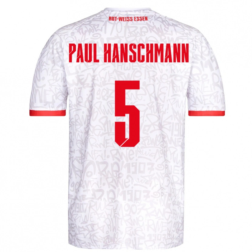Danxen Homem Camisola Theodor Paul Hanschmann #5 Branco Vermelho Principal 2025/26 Camisa Brasil