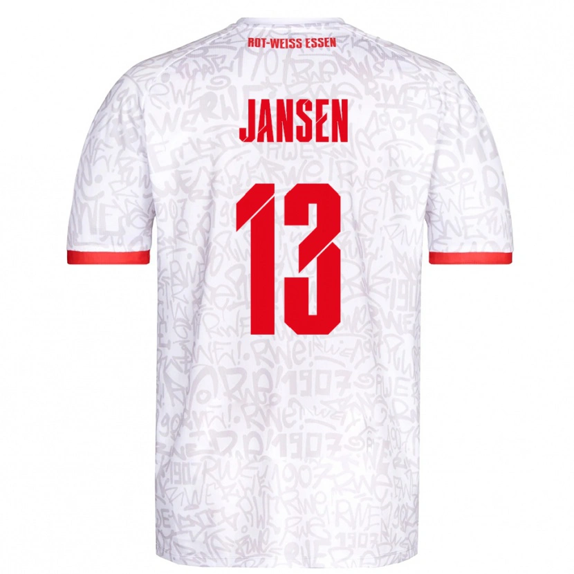 Danxen Homem Camisola Joshua Jansen #13 Branco Vermelho Principal 2025/26 Camisa Brasil