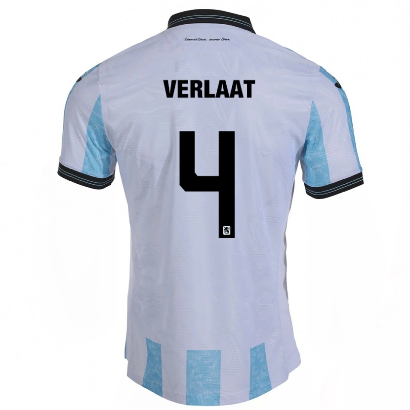 Danxen Homem Camisola Jesper Verlaat #4 Branco Azul Celeste Principal 2025/26 Camisa Brasil