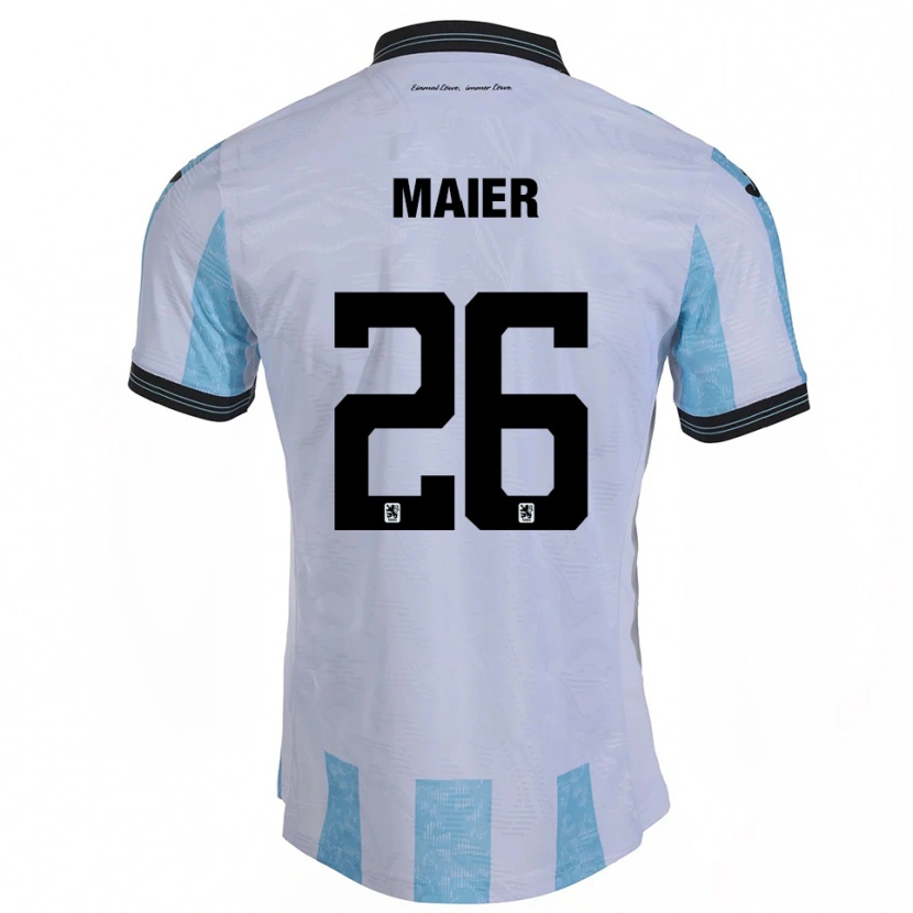 Danxen Homem Camisola Philipp Maier #26 Branco Azul Celeste Principal 2025/26 Camisa Brasil