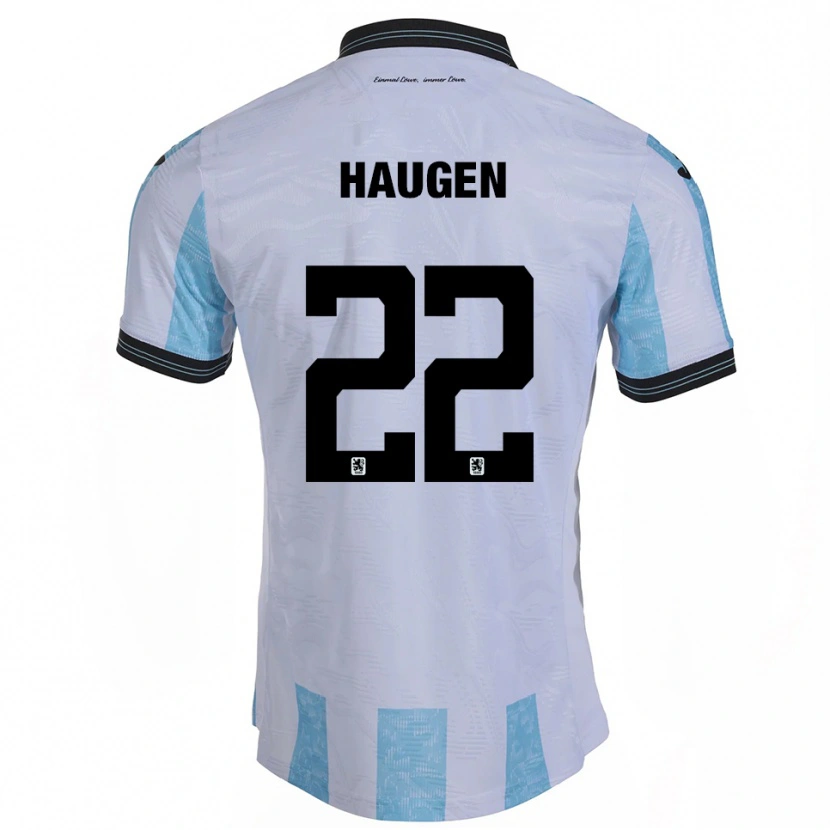 Danxen Homem Camisola Sigurd Haugen #22 Branco Azul Celeste Principal 2025/26 Camisa Brasil