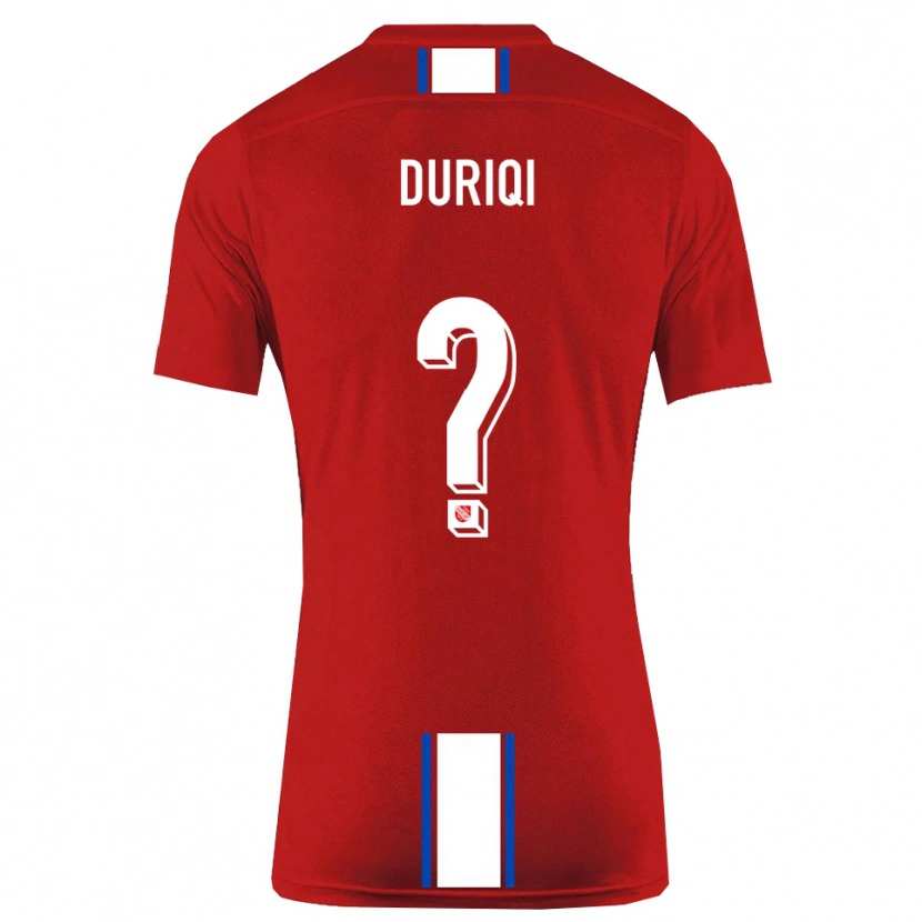 Danxen Homem Camisola Ledion Duriqi #0 Vermelho Branco Principal 2025/26 Camisa Brasil