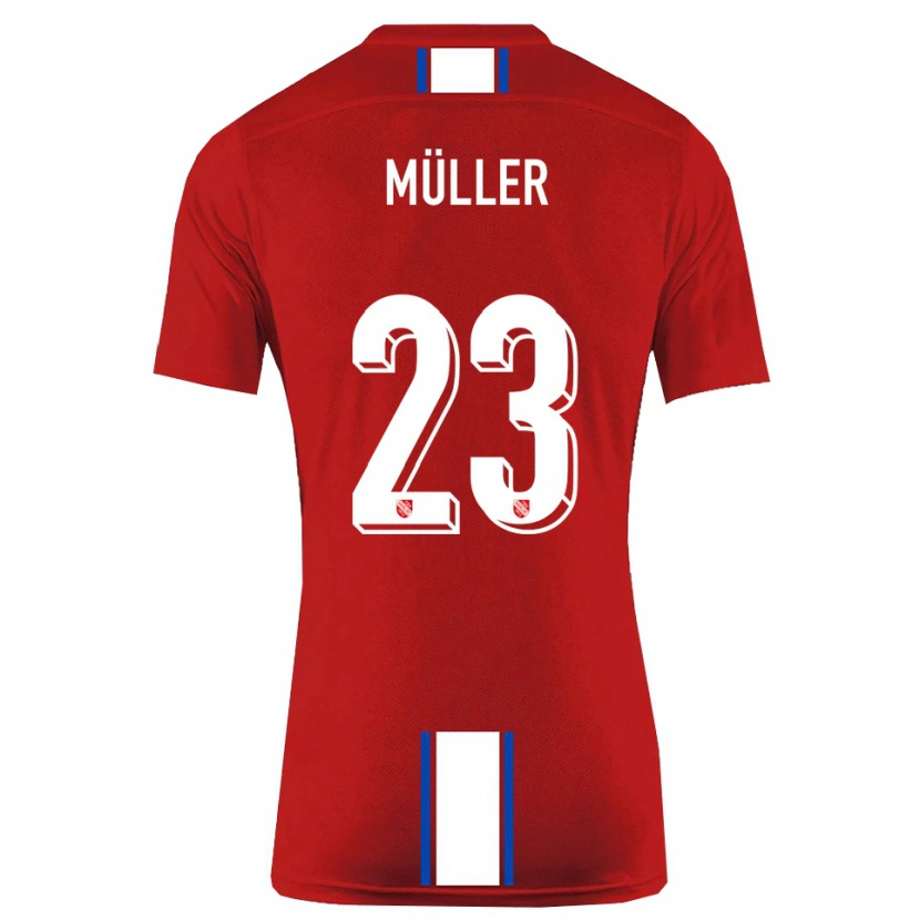 Danxen Homem Camisola Robin Müller #23 Vermelho Branco Principal 2025/26 Camisa Brasil