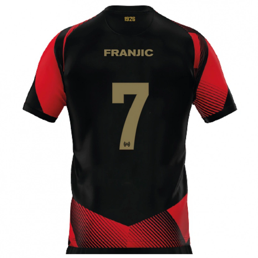 Danxen Homem Camisola Ivan Franjic #7 Preto Vermelho Principal 2025/26 Camisa Brasil