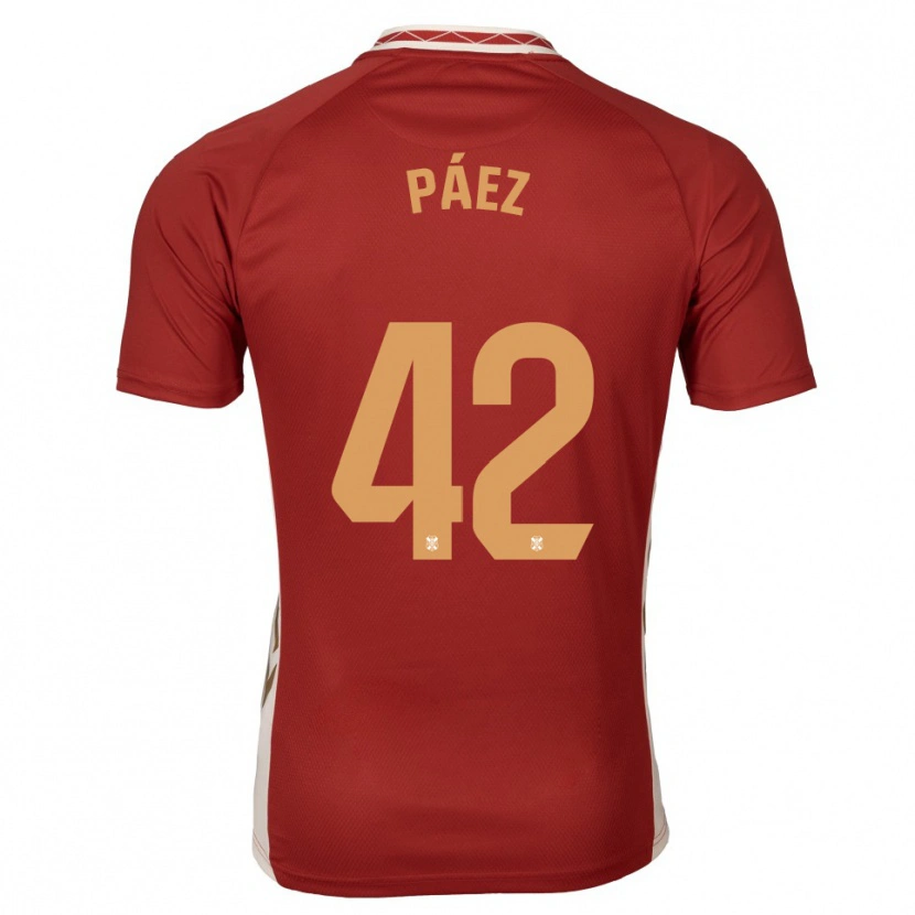 Danxen Homem Camisola David Páez #42 Borgonha Dourado Alternativa 2025/26 Camisa Brasil