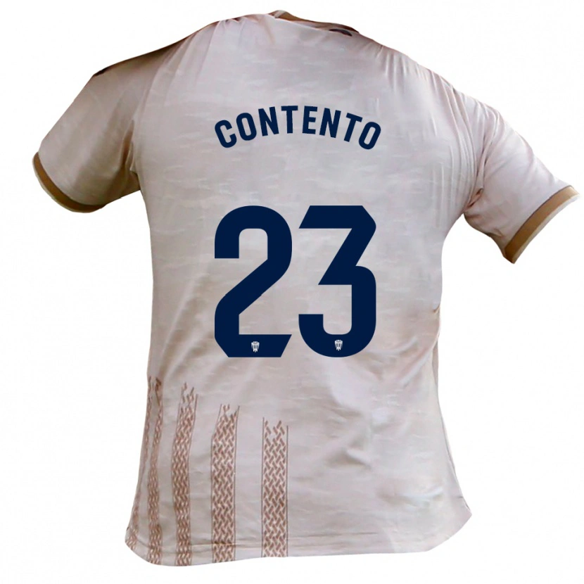 Danxen Homem Camisola Mateo Contento #23 Branco Sujo Castanho Alternativa 2025/26 Camisa Brasil