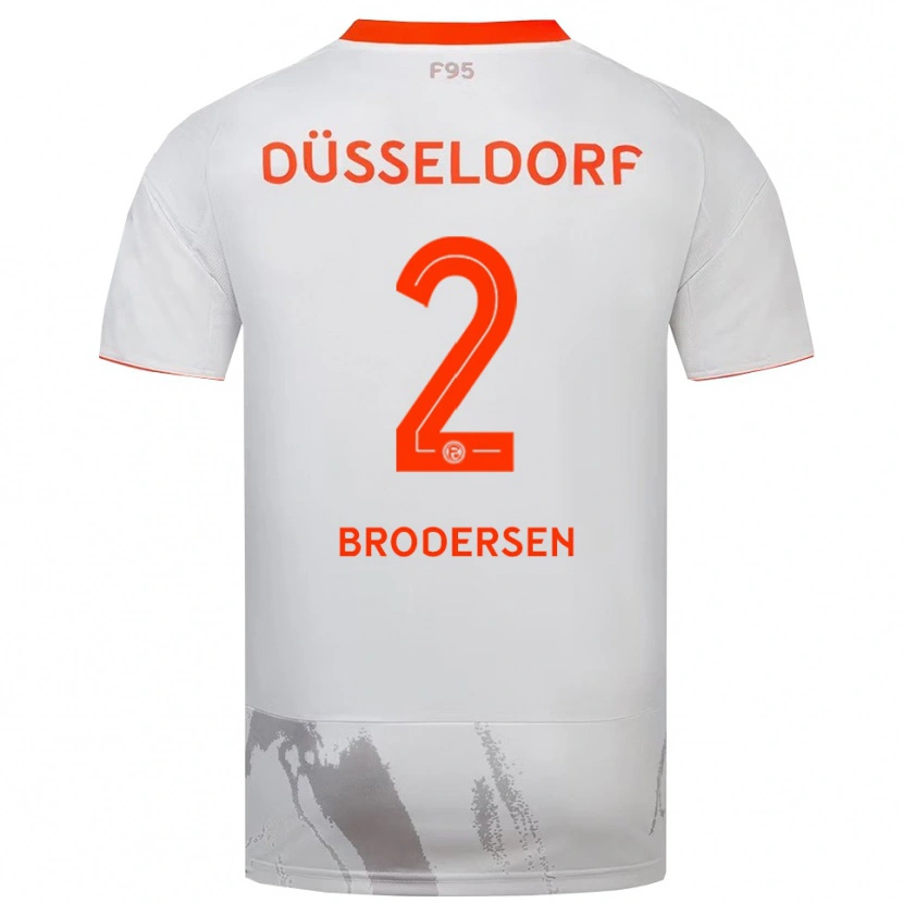 Danxen Homem Camisola Leonard Brodersen #2 Branco Laranja Alternativa 2025/26 Camisa Brasil