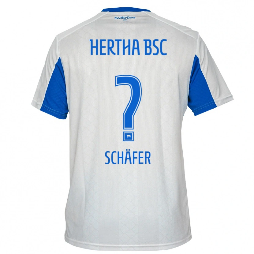 Danxen Homem Camisola Daniel Schäfer #0 Branco Azul Alternativa 2025/26 Camisa Brasil