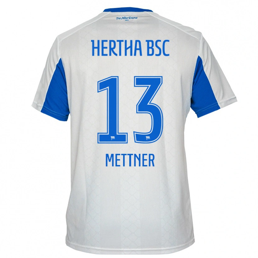 Danxen Homem Camisola Ella Mettner #13 Branco Azul Alternativa 2025/26 Camisa Brasil
