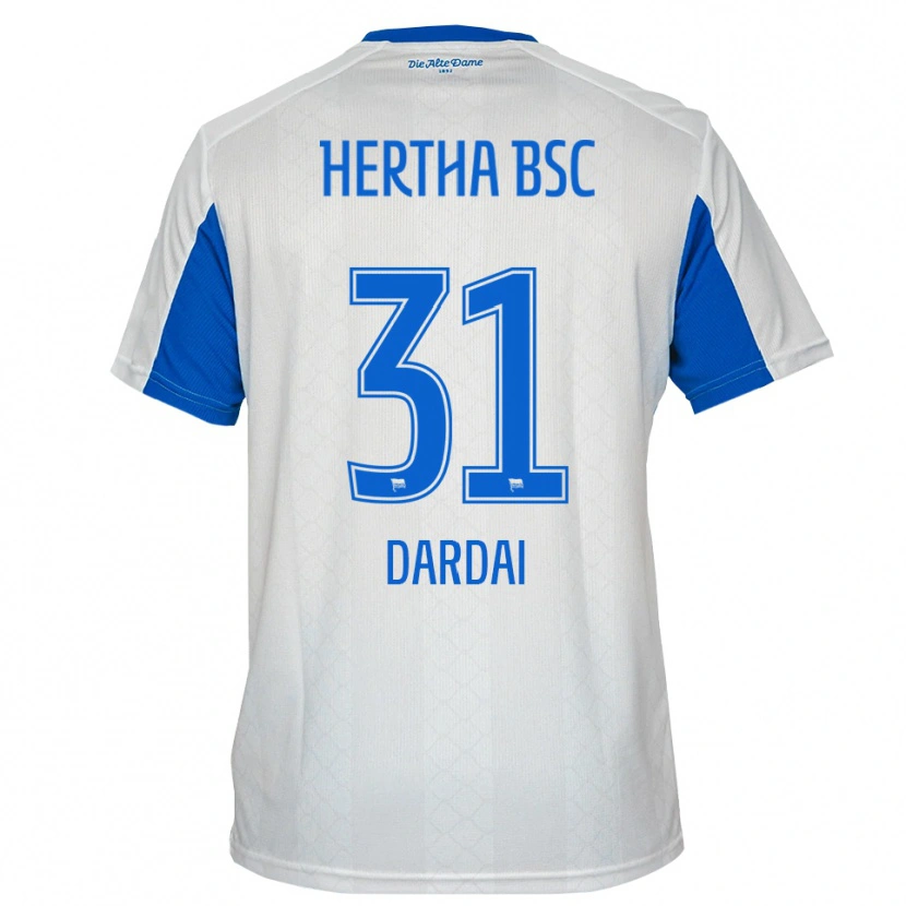 Danxen Homem Camisola Márton Dárdai #31 Branco Azul Alternativa 2025/26 Camisa Brasil