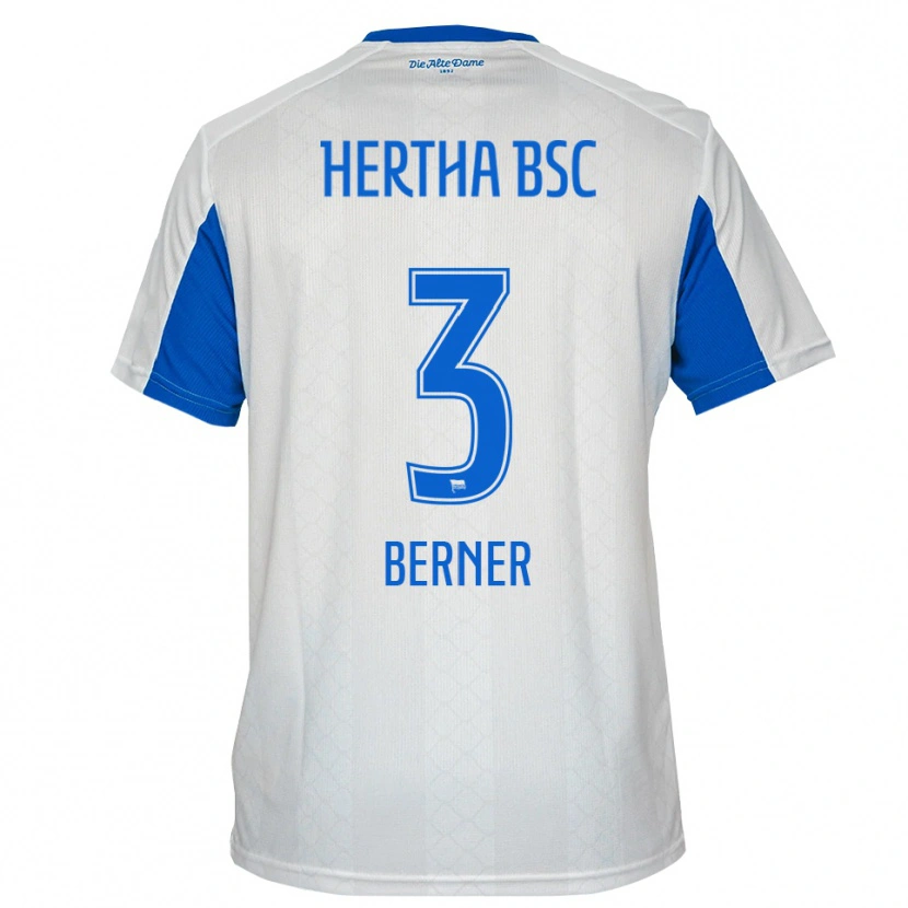 Danxen Homem Camisola Janne Berner #3 Branco Azul Alternativa 2025/26 Camisa Brasil