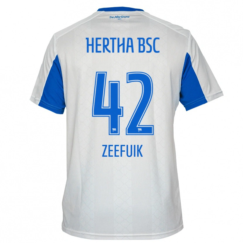 Danxen Homem Camisola Deyovaisio Zeefuik #42 Branco Azul Alternativa 2025/26 Camisa Brasil