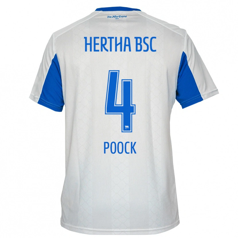 Danxen Homem Camisola Svenja Poock #4 Branco Azul Alternativa 2025/26 Camisa Brasil