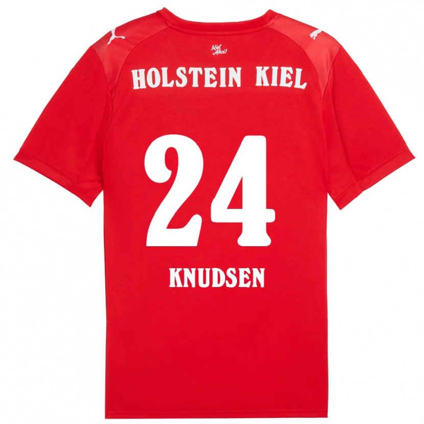 Danxen Homem Camisola Magnus Knudsen #24 Vermelho Azul Alternativa 2025/26 Camisa Brasil